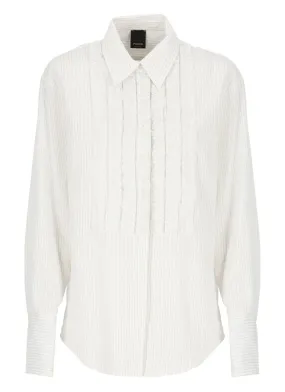  Pinko Camicia a righe con volant 